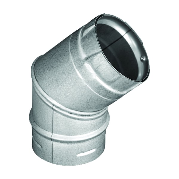 DuraVent 3 in. D X 3 in. D 45 deg Galvanized Steel Stove Pipe Elbow